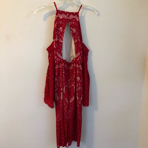 Sold • lace cold shoulder fluted sleeve dress - Picture 5 of 5